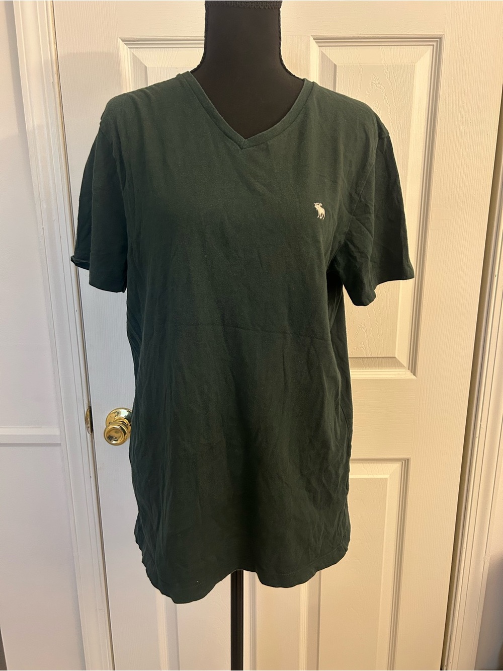 Abercrombie & Fitch Dark Green V-Neck Short Sleeve Tee